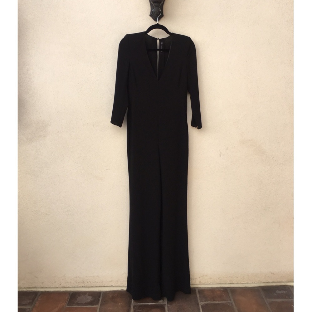 Zara Black Shoulder Pad Jumpsuit Sz XS BNWOT